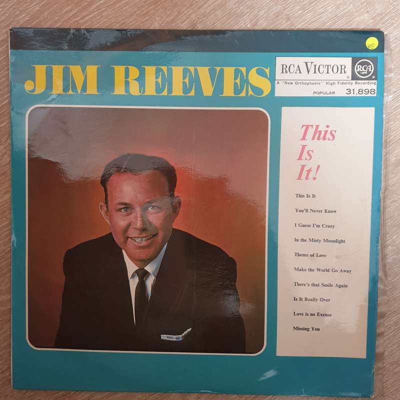 Jim reeves - This Is It - Vinyl LP Record - Opened  - Very-Good  Quality (VG)