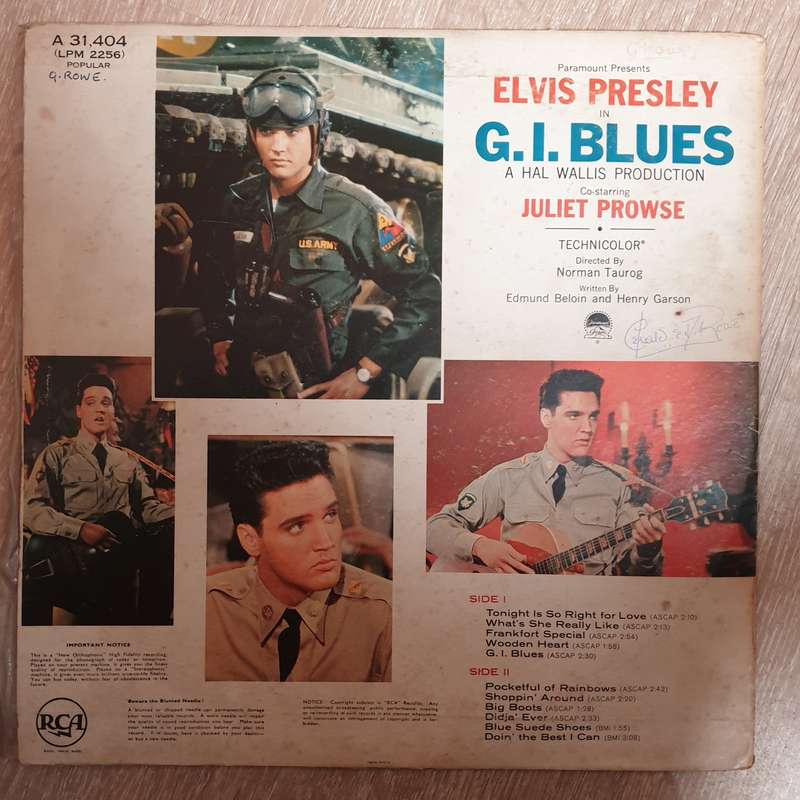 Elvis in GI Blues - Vinyl LP Record - Very-Good  Quality (VG)