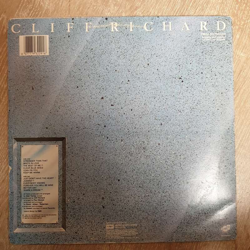 Cliff Richard - Stronger - Vinyl LP Record - Very-Good+ Quality (VG+)