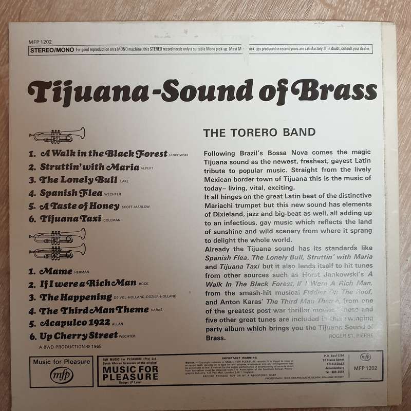 The Torero Band - Tijuana - Sound Of Brass - Vinyl LP Record - Very-Good+ Quality (VG+)