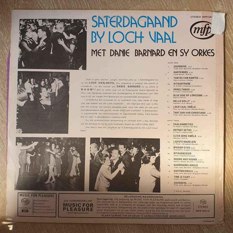 Barnie Barnard en sy Orkes - Saterdagaand by Loch Vaal  -  Vinyl LP Record - Very-Good+ Quality (...