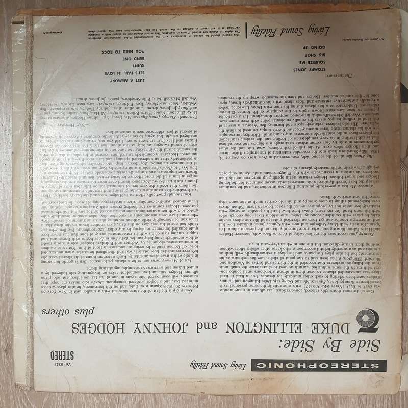 Duke Ellington And Johnny Hodges  Side By Side - Vinyl LP Record - Good+ Quality (G+)