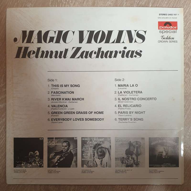 Helmut Zacharias - Magic Vio;ins -  Vinyl LP Record - Very-Good+ Quality (VG+)