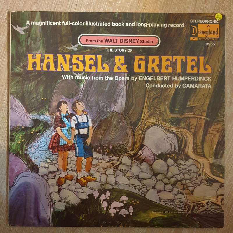 Walt Disney - Hansel & Gretel (with Book) - Vinyl LP Record - Very-Good+ Quality (VG+)