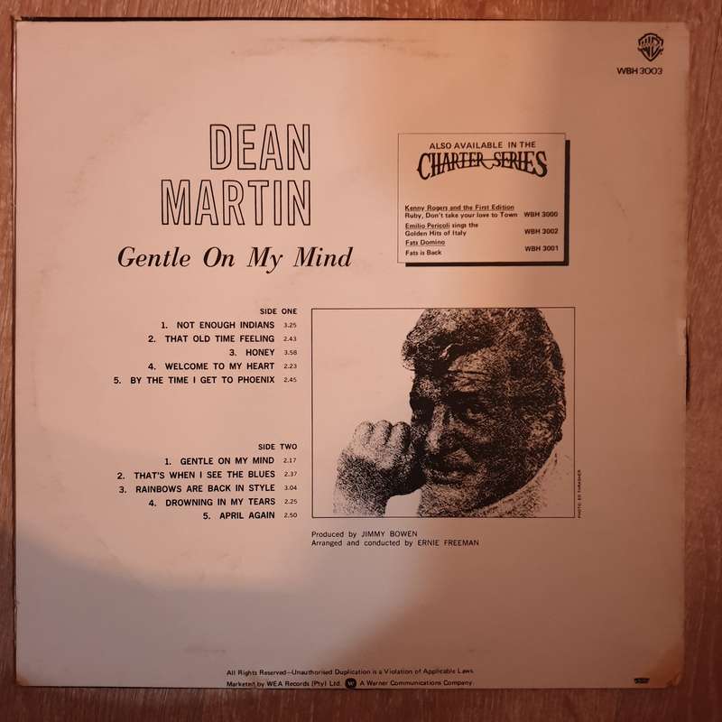 Dean Martin - Charter Series - Vinyl LP Record - Very-Good+ Quality (VG+)