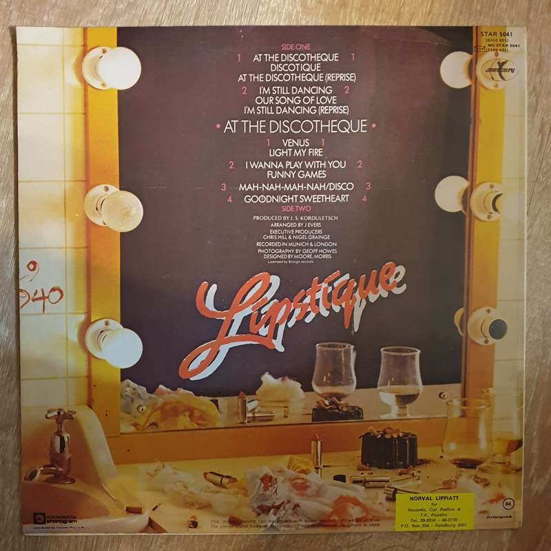 Lipstique  At The Discotheque - Vinyl LP Record - Very-Good+ Quality (VG+)