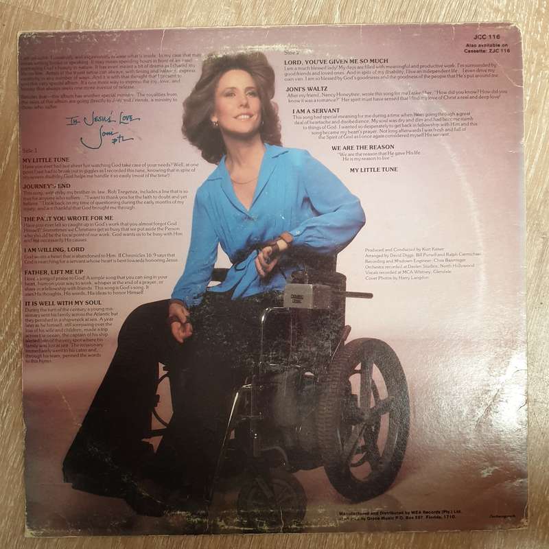 Joni Eareckson  Joni's Song - Vinyl LP Record - Very-Good+ Quality (VG+)