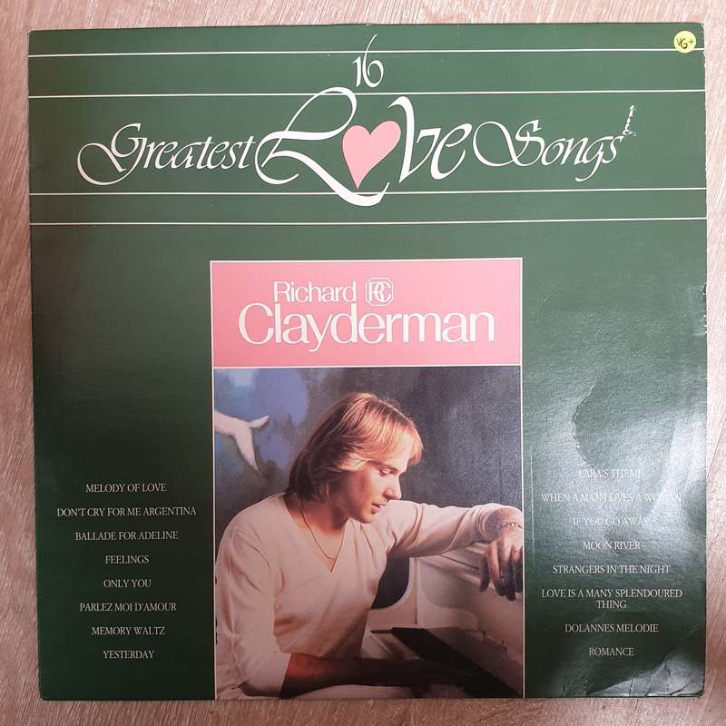 Richard Clayderman - 16 Greatest Love Songs - Vinyl LP Record - Very-Good+ Quality (VG+)