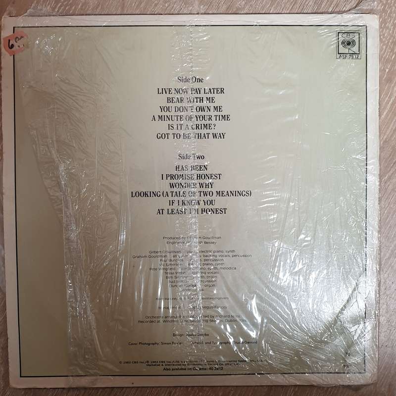 Gilbert O'Sullivan  Life And Rhymes - Vinyl LP Record - Very-Good+ Quality (VG+)