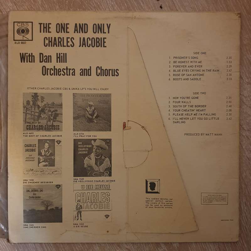 Charles Jacobie, Dan Hill's Orchestra And Chorus  The One And Only Charles Jacobie (Rare SA...