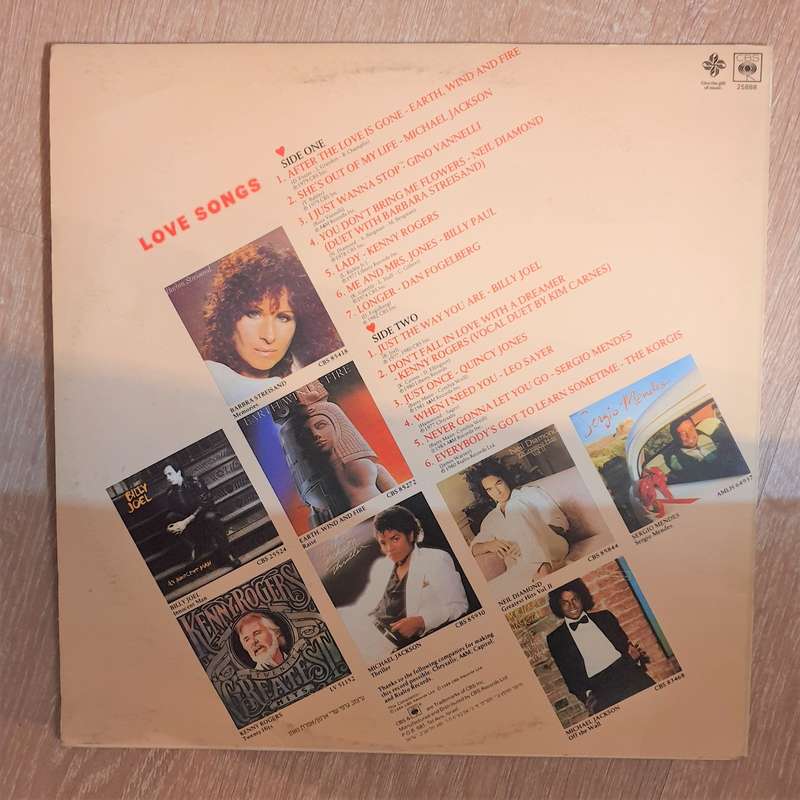 Love Songs - Original Artists - Vinyl LP Record - Very-Good+ Quality (VG+)