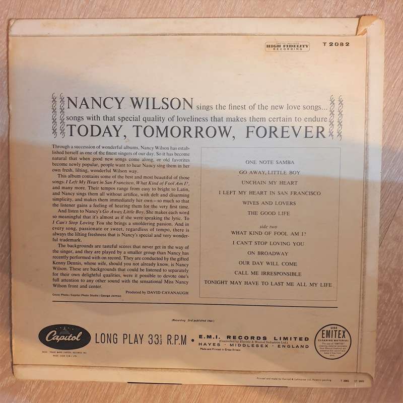 Nancy Wilson  Today, Tomorrow, Forever -  Vinyl LP Record - Very-Good Quality (VG)