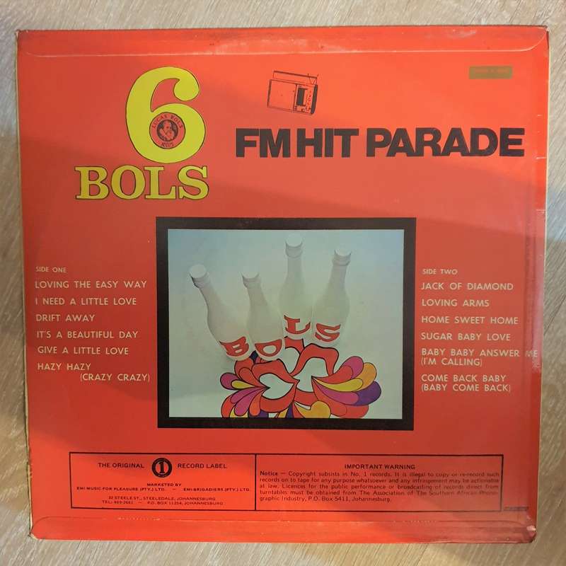 Bols Brandy - Bols 6 - FM Hit parade -  Vinyl LP Record - Very-Good+ Quality (VG+)