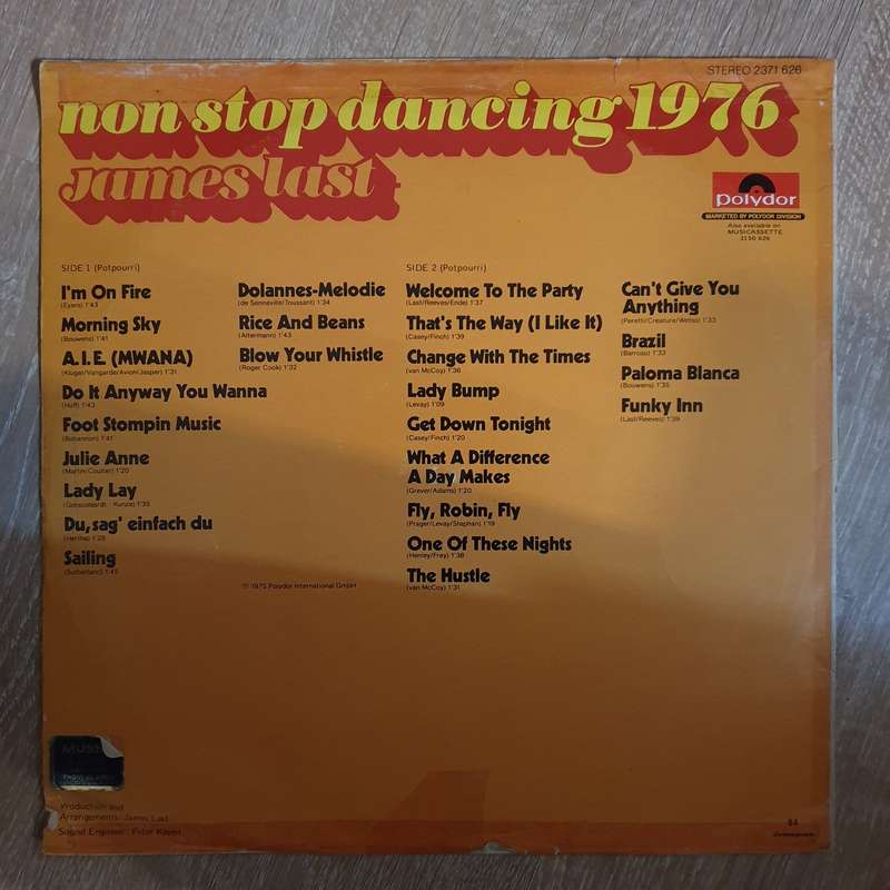 James Last  Non Stop Dancing 1976 - Vinyl LP Record - Opened  - Very-Good- Quality (VG-)