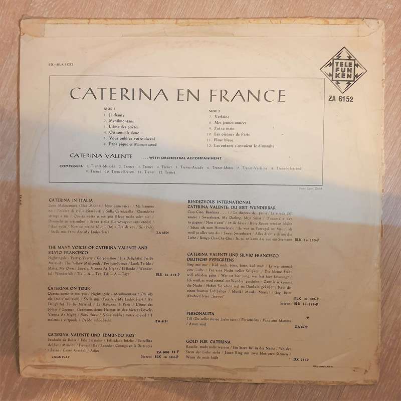 Caterina Valente - Caterina en France - Vinyl LP Record - Opened  - Very-Good- Quality (VG-)