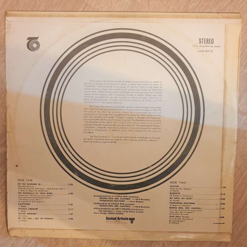 Al Caiola  Let The Sunshine In - Vinyl LP Record - Very-Good+ Quality (VG+)
