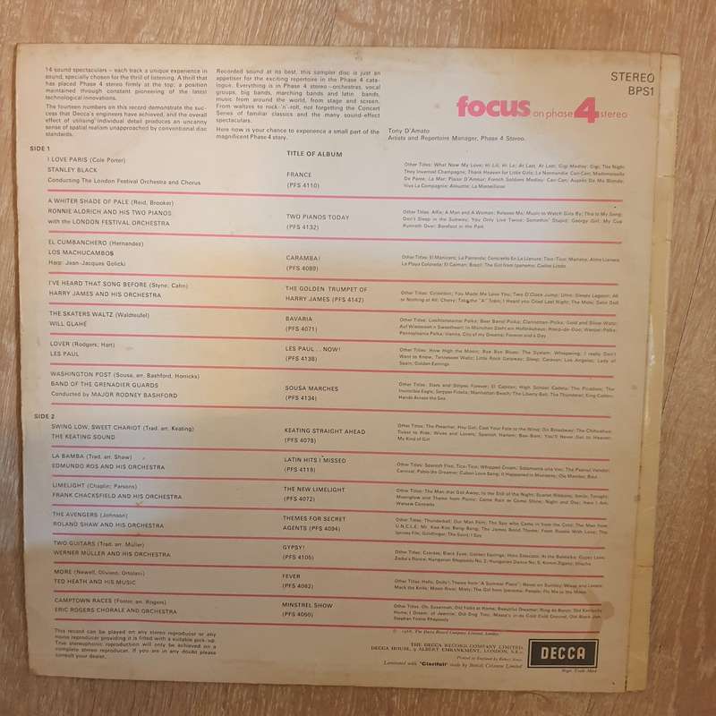Focus On Phase 4 Stereo - Vinyl LP Record - Very-Good+ Quality (VG+)