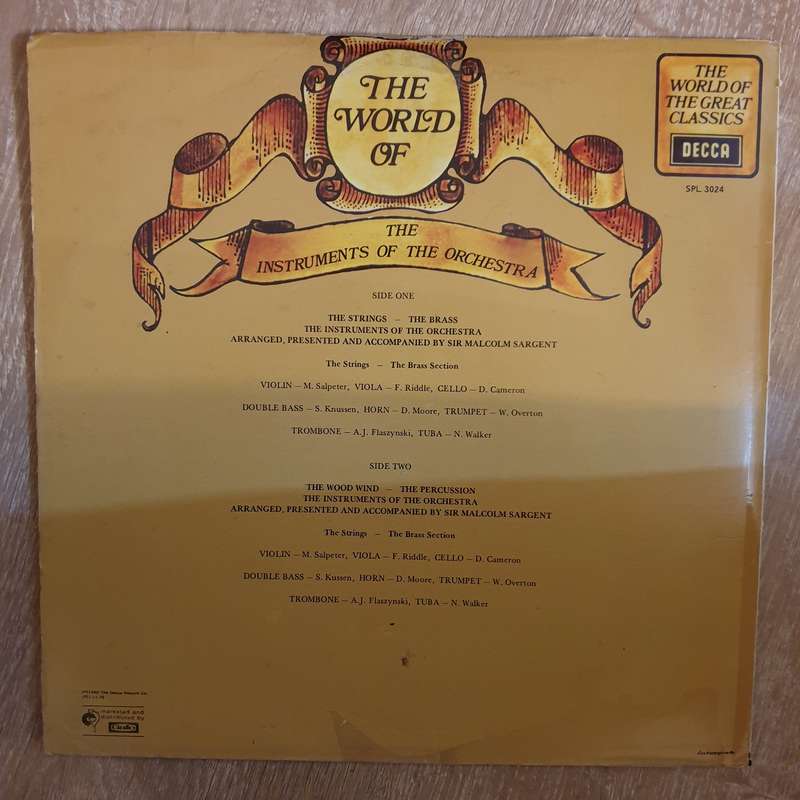 The World Of The Instruments Of The Orchestra - Vinyl LP Record - Very-Good+ Quality (VG+)