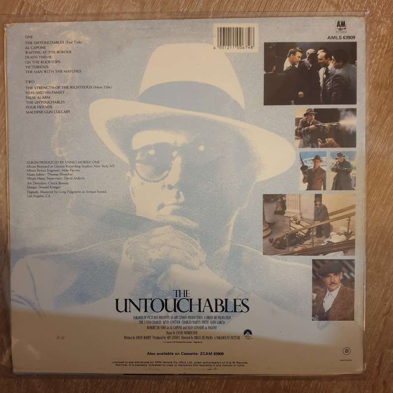 The Untouchables - Original Motion Picture Soundtrack -Ennio Morricone - Vinyl LP Record - Ver...