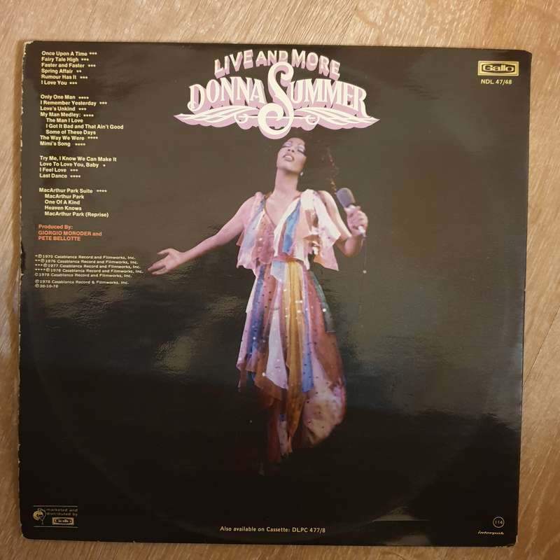 Donna Summer  Live And More - Double Vinyl LP Record - Very-Good+ Quality (VG+)