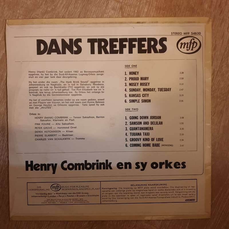 Henry Combrink en sy Orkes - Dans Treffers -  Vinyl LP Record - Very-Good+ Quality (VG+)