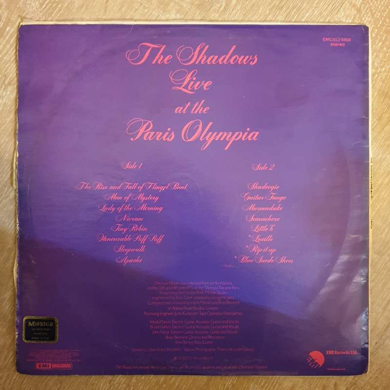 The Shadows  Live At The Paris Olympia -  Vinyl LP Record - Very-Good Quality (VG)