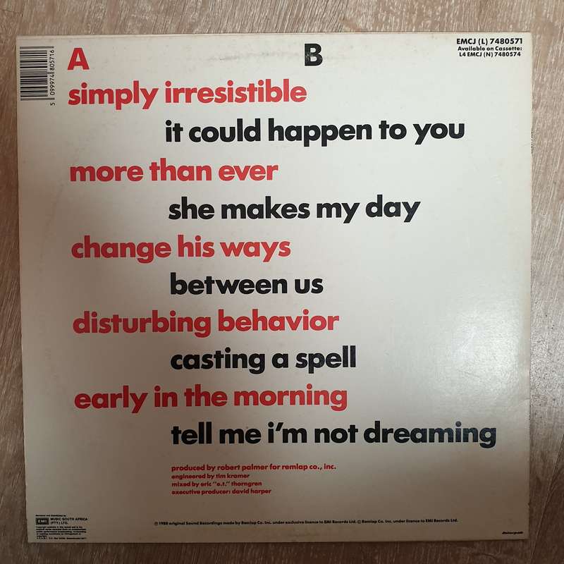 Robert Palmer  Heavy Nova -  Vinyl LP Record - Very-Good+ Quality (VG+)