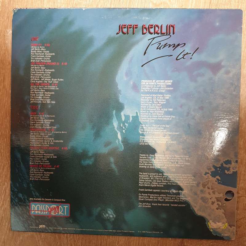 Jeff Berlin  Pump It!  Vinyl LP Record - Very-Good+ Quality (VG+)