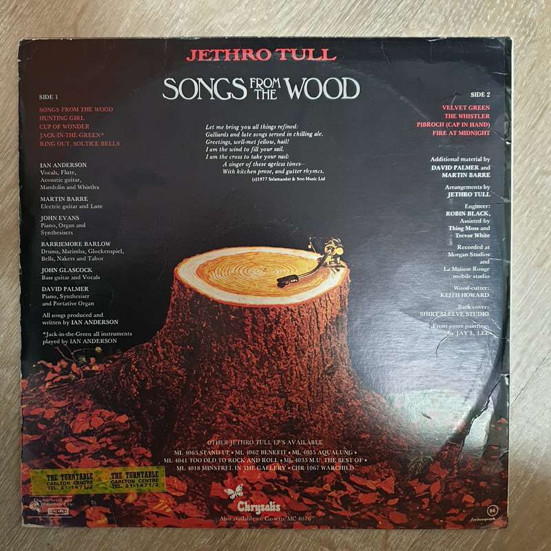 Jethro Tull - Songs from the Wood - Vinyl LP - Very-Good+ Quality (VG+)