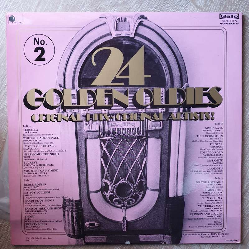24 Golden Oldies - Original Artists - Vol 2 -  Double Vinyl LP Record - Very-Good+ Quality (VG+)