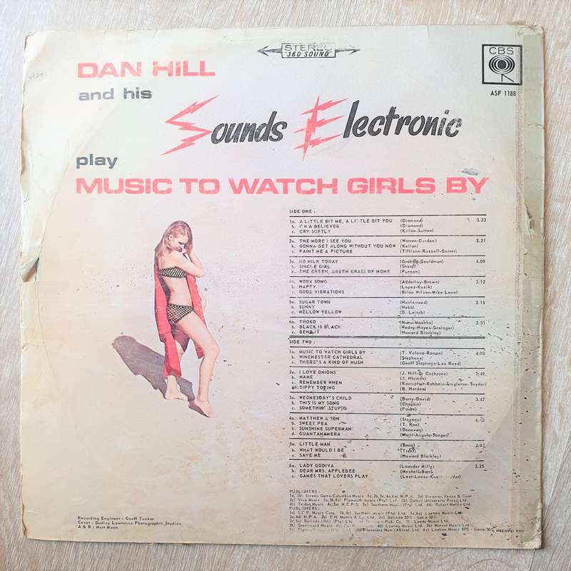 Dan Hill - Sounds Electronic - Music To Watch Girls By - Vinyl LP Record - Good+ Quality (G+)