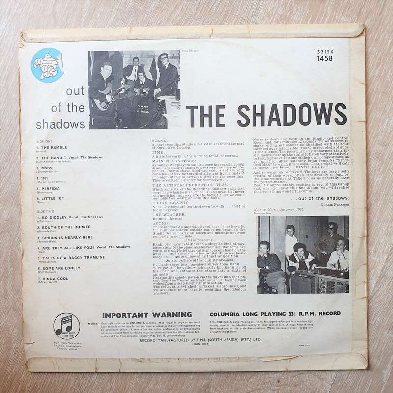 The Shadows - Out Of The Shadows - Vinyl LP Record - Opened  - Very-Good Quality (VG)