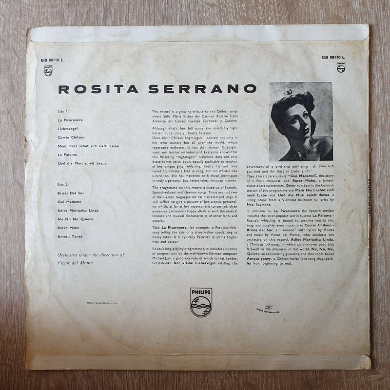 Rosita Serrano  Rosita Serrano - Vinyl LP Record - Opened  - Very-Good- Quality (VG-)