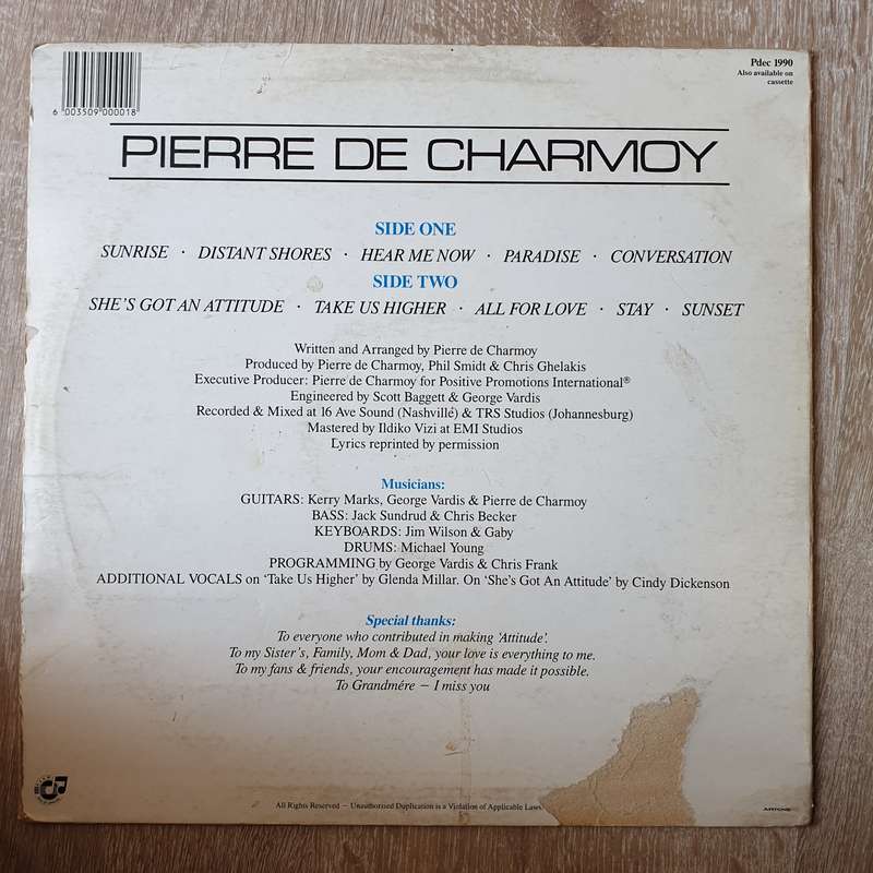 Pierre De Charmoy - Attitude - Vinyl LP Record (VG)