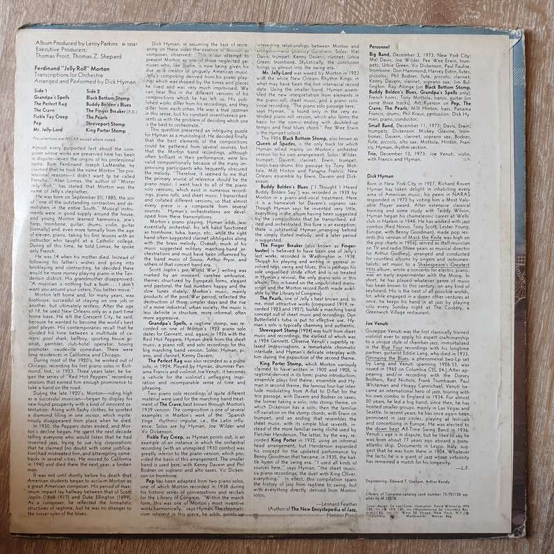 Ferdinand "Jelly Roll" Morton* - Dick Hyman  Transcriptions For Orchestra  Vinyl LP Reco...