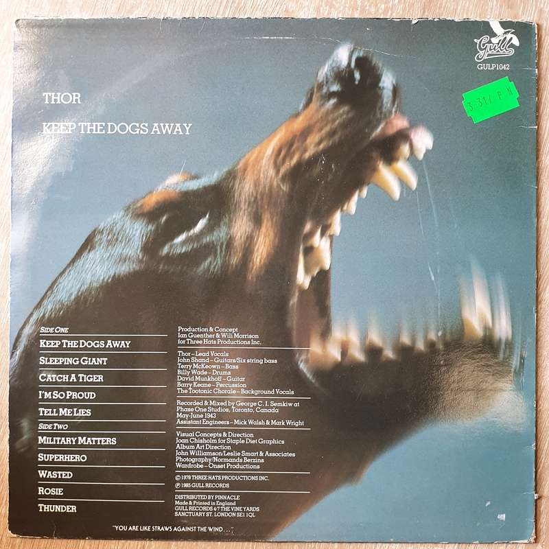 Thor  Keep The Dogs Away  Vinyl LP Record - Very-Good+ Quality (VG+)