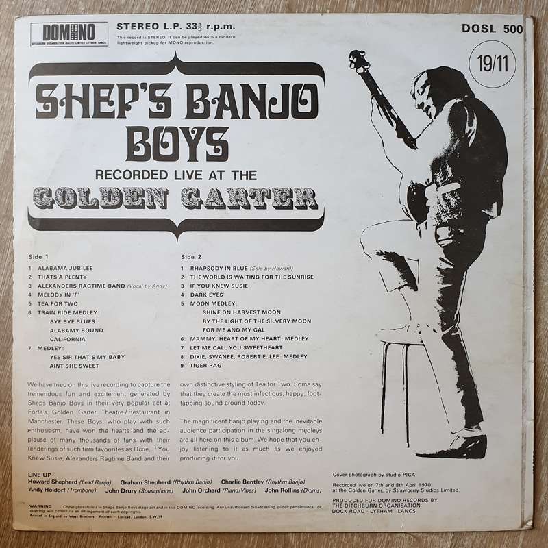 Shep's Banjo Boys  Recorded Live At The Golden Garter (UK)  Vinyl LP Record - Very-Good+...