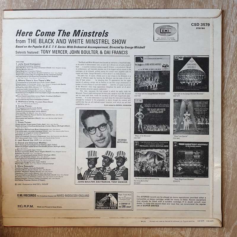 Come The Minstrels - The George Mitchell Minstrels Featuring Tony Mercer/ John Boulter/ Dai Franc...