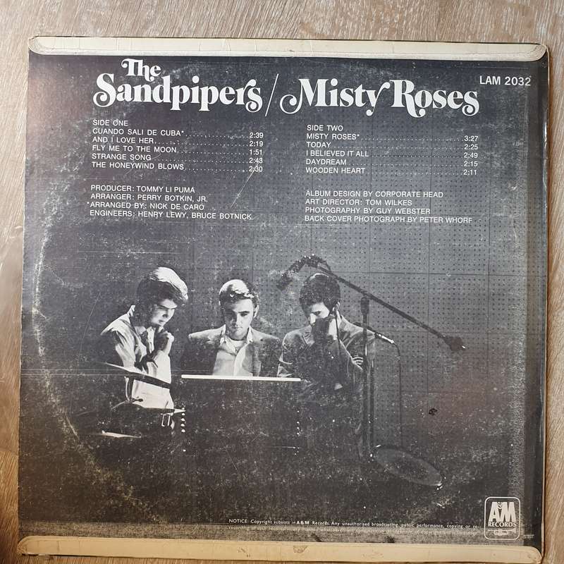 The Sandpipers  Misty Roses - Vinyl LP Record - Very-Good+ Quality (VG+)