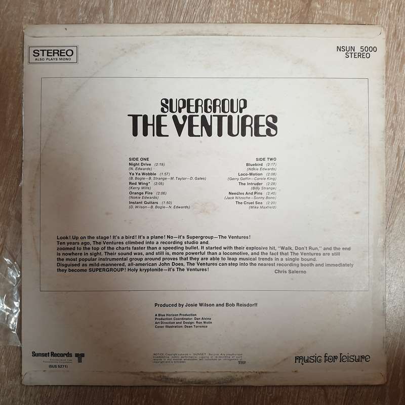 The Ventures  Supergroup -  Vinyl LP Record - Very-Good+ Quality (VG+)