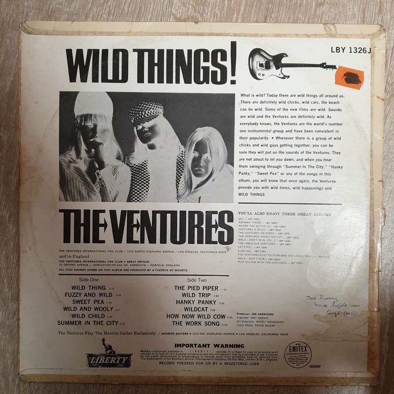 The Ventures  Wild Things! - Vinyl LP Record - Opened  - Good Quality (G)
