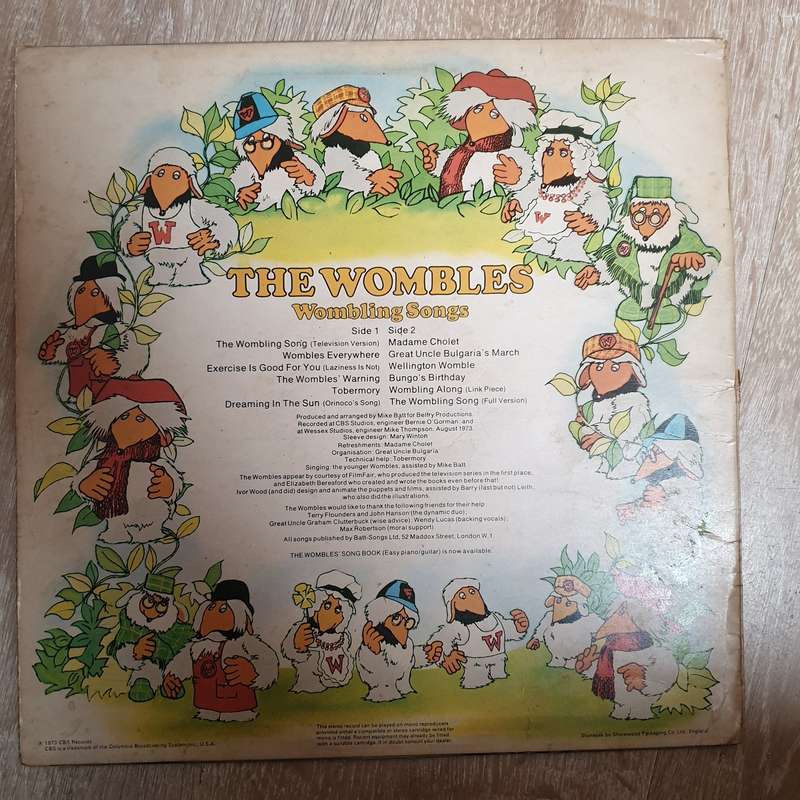 The Wombles  Wombling Songs  Vinyl LP Record - Opened  - Very-Good Quality (VG)