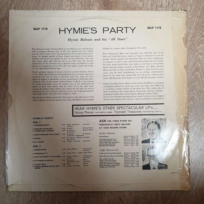 Hymie Baleson & The All Stars - Hymie's Party -  Vinyl LP Record - Very-Good+ Quality (VG+)