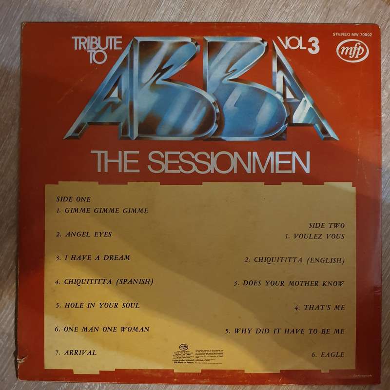 Sessionmen - Tribute To ABBA  - Vinyl LP Record - Very-Good+ Quality (VG+)