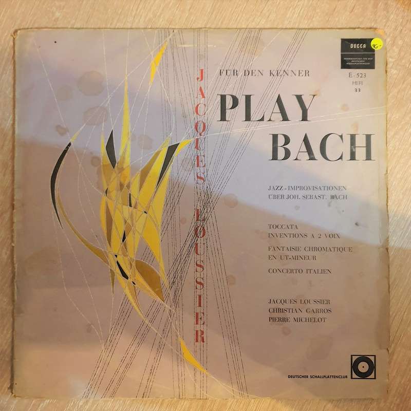 Jacques Loussier  Play Bach - Jazz Improvisation  Vinyl LP Record - Opened  - Good+ Q...
