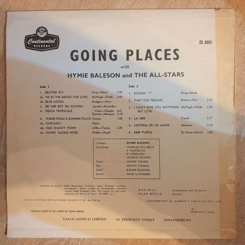 Hymie Baleson & The All Stars - Going Places  -  Vinyl LP Record - Very-Good+ Quality (VG+)
