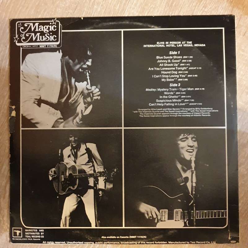 Elvis Presley  Elvis In Person At The International Hotel -  Vinyl LP Record - Very-Good+ Q...