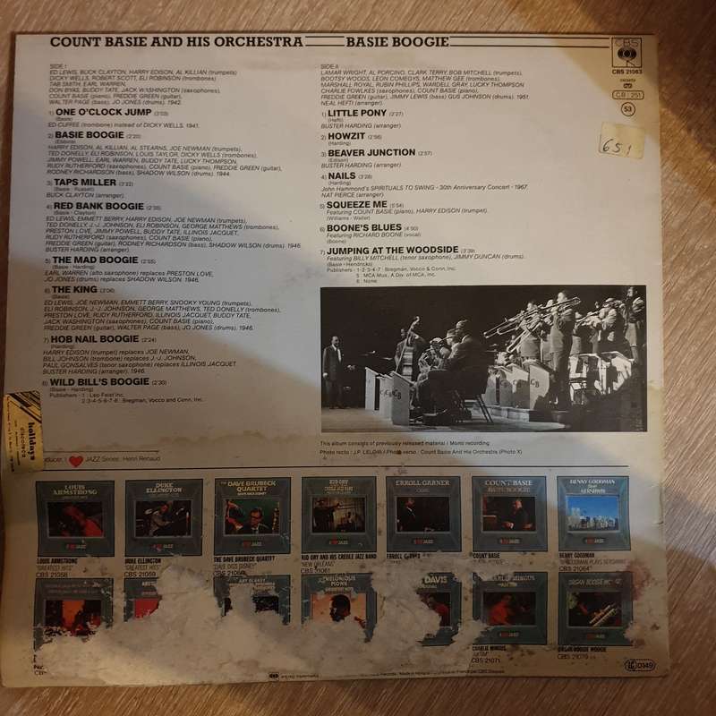 Count Basie  Basie Boogie -  Vinyl LP Record - Very-Good+ Quality (VG+)