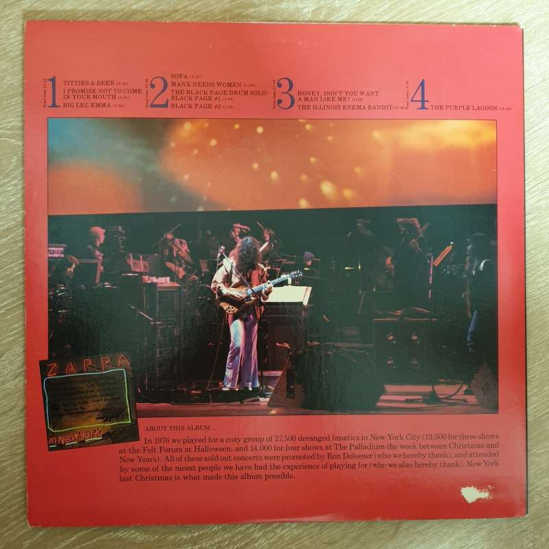 Frank Zappa  In New York - Vinyl LP Record - Very-Good+ Quality (VG+)