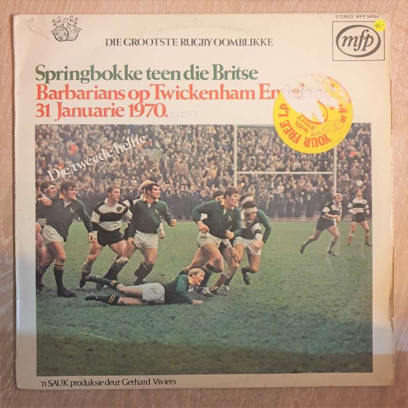 Sprinbokke teen die Britse - Barbarians op Twickenham England 31 January 1970 - Rugby Sprinboks -...